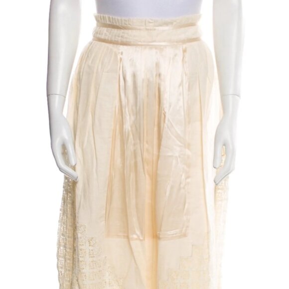 NWT ULLA JOHNSON Cadena Skirt in Ivory M $625 - Picture 7 of 9